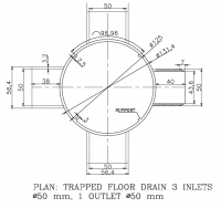 Trapped floor drain 7 cm